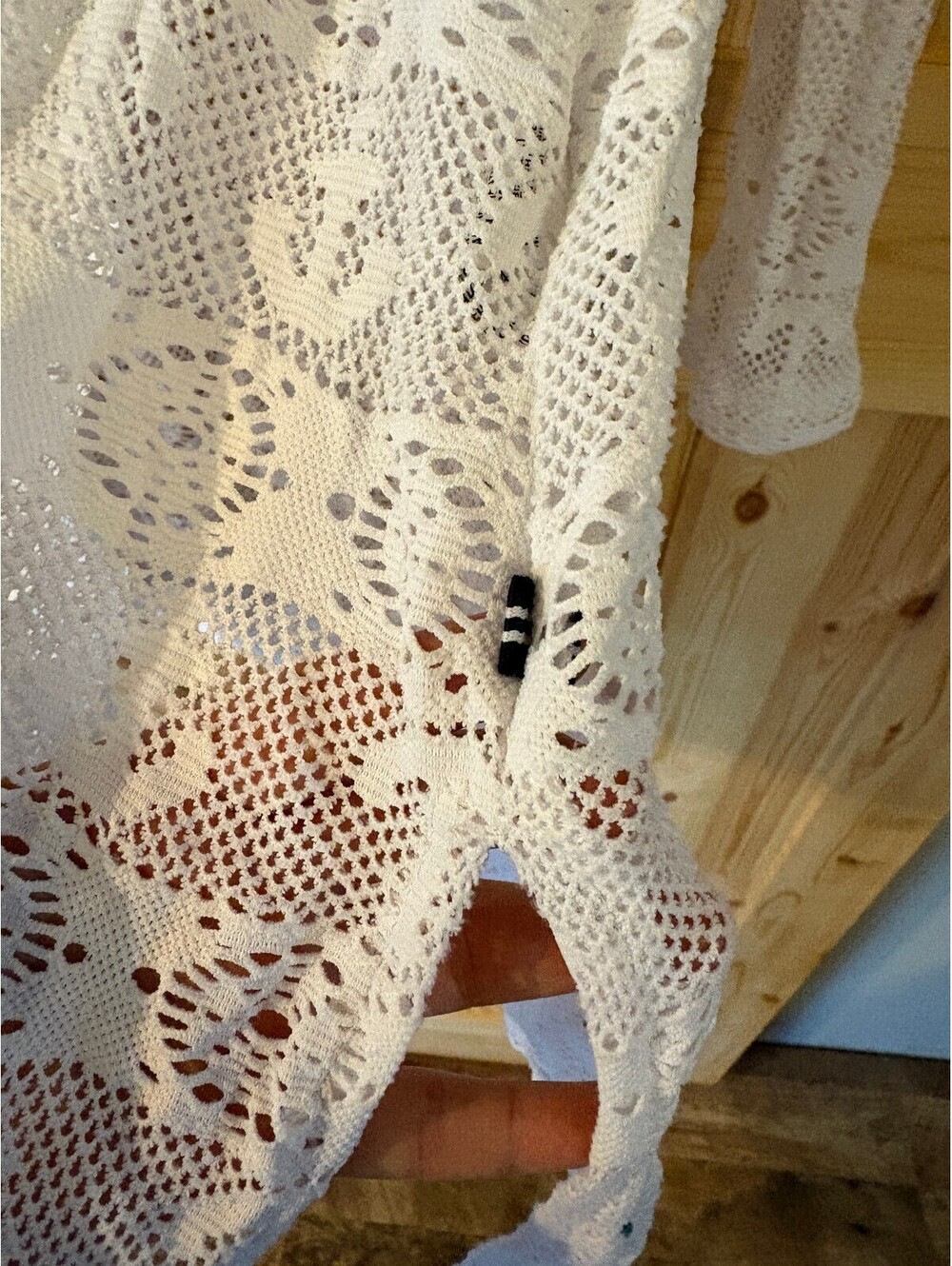Nautica Women's White Crochet Long Sleeve Dress Size Large - Picture 5 of 12